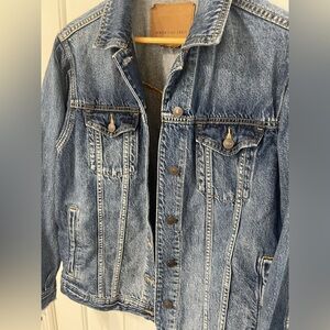 American Eagle Outfitters Medium Womens Long Sleeve Collared Blue Jean Jacket